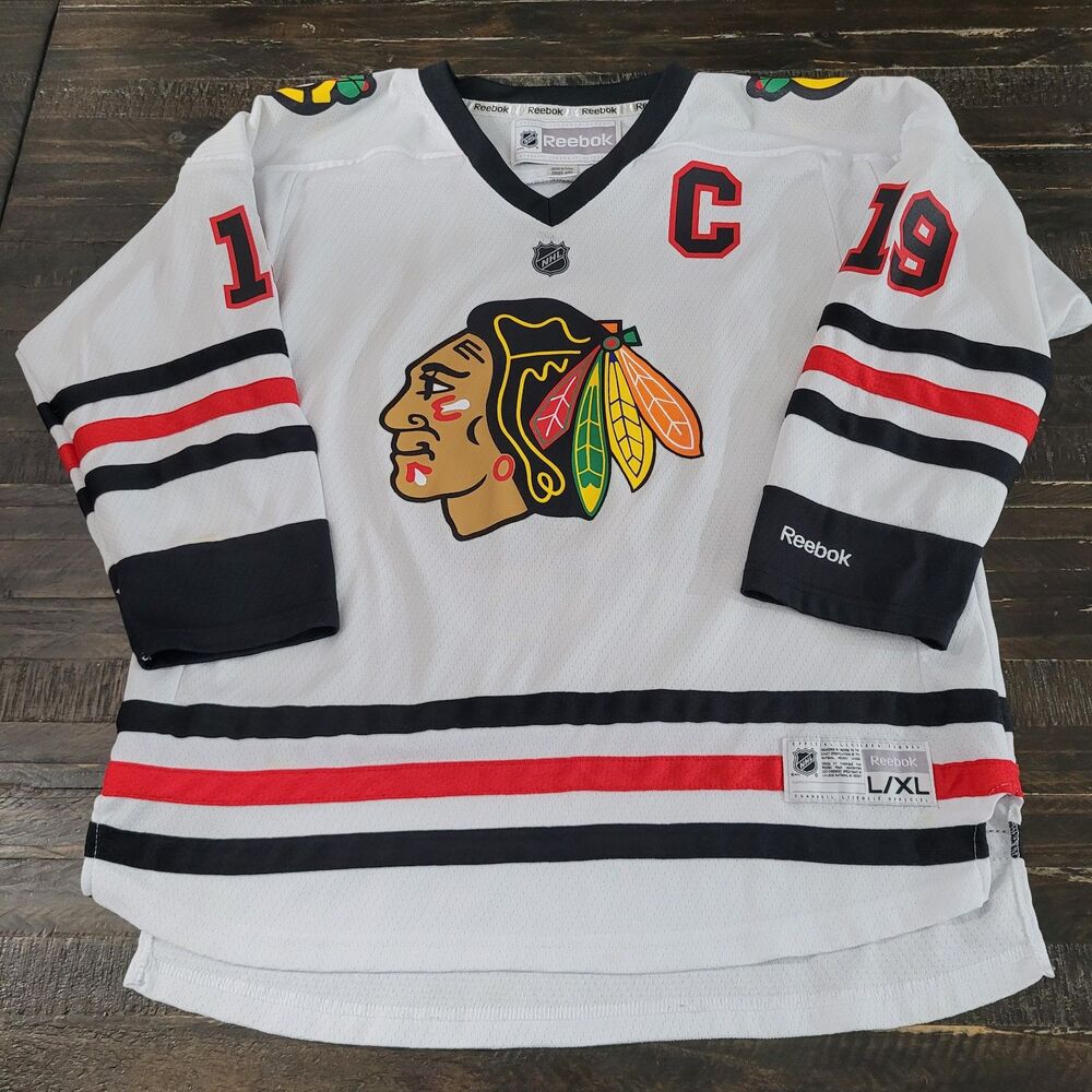 Youth Chicago Blackhawks Reebok NHL Premier Jersey White Away L/XL Boys Hockey